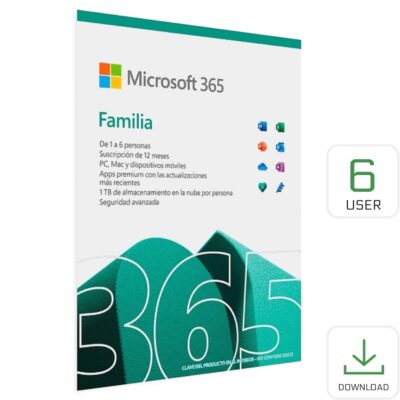 Microsoft 365 Apps for 6 Usuarios Family / Hogar -1Año