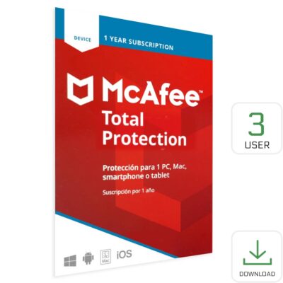 McAfee Total Protection 3 User 1 AñoEDICIÓN GLOBAL