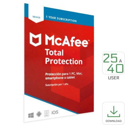 McAfee Total Protection25-40 Users 1 Año EDICIÓN GLOBAL